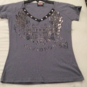 Harley-Davidson Silver Embellished Neckline, Size XS, Great condition!
